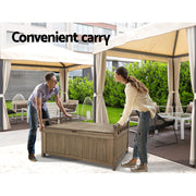 Gardeon Outdoor Storage Bench Box Wooden Garden Toy Tool Sheds Patio Furniture Brown ODF-OSB-WDL-BR