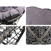 Gardeon Outdoor Chairs Outdoor Furniture Papasan Chair Wicker Patio Garden Grey