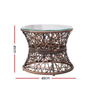 Gardeon Outdoor Lounge Setting Furniture Wicker Papasan Chairs Table Patio Brown
