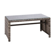 Gardeon 4 PCS Outdoor Sofa Set with Storage Cover Rattan Chair Furniture Grey