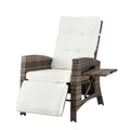 Gardeon Outdoor Recliner Chairs Sun lounge Wicker Lounger Patio Furniture Adjustable Brown ODF-RCL-DT-NTL