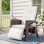 Gardeon Outdoor Recliner Chairs Sun lounge Wicker Lounger Patio Furniture Adjustable Brown ODF-RCL-DT-NTL