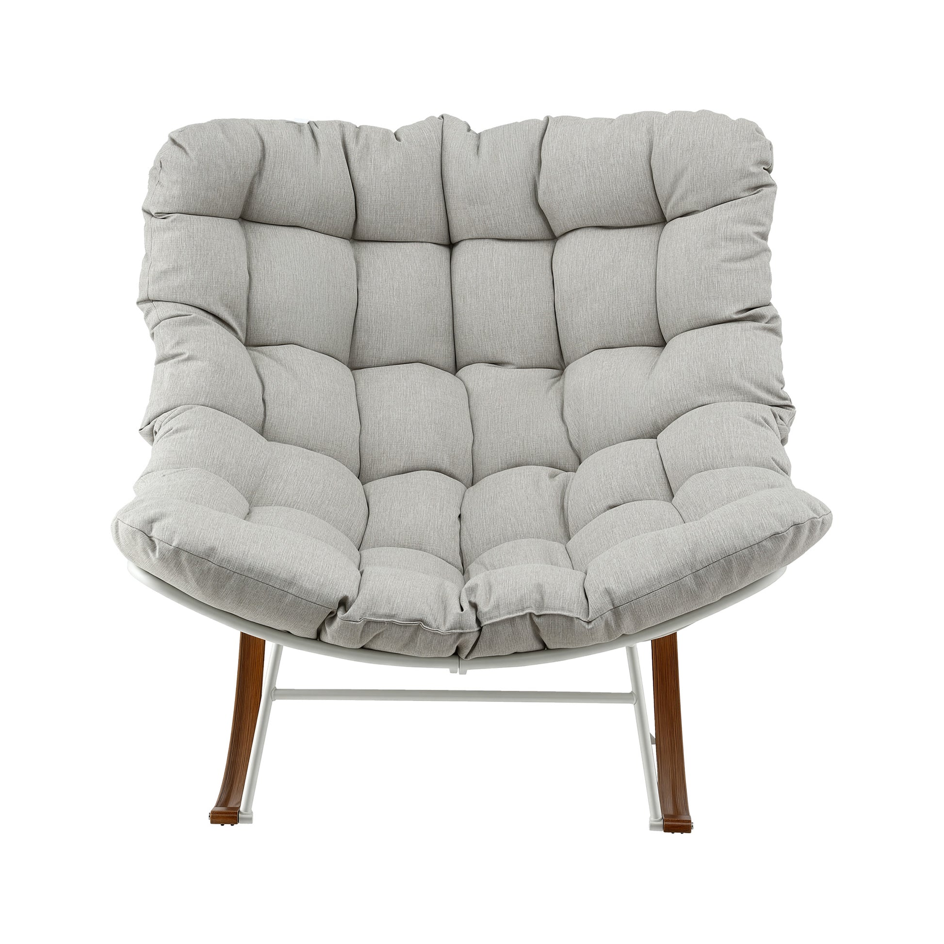 Gardeon Outdoor Rocking Chair Furniture Papasan Recliner Garden Patio Lounge Setting White ODF-ROCK-ST-WH