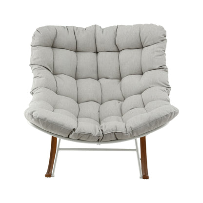 Gardeon Outdoor Rocking Chair Furniture Papasan Recliner Garden Patio Lounge Setting White ODF-ROCK-ST-WH