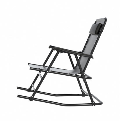 Gardeon Outdoor Rocking Chair Folding Reclining Recliner Patio Furniture Garden ODF-ROCK-TXL-BK
