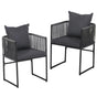 Gardeon 2PC Outdoor Dining Chairs Woven Rope Chair Patio Furniture Garden Steel ODF-ROPE-ST-BK-2X