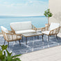 Gardeon 4-Piece Outdoor Sofa Set Rattan Lounge Setting Table Chairs ODF-ROUNDRAT-4PCS-NT