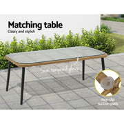 Gardeon 4-Piece Outdoor Sofa Set Rattan Lounge Setting Table Chairs ODF-ROUNDRAT-4PCS-NT