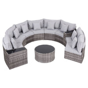 Gardeon 8 Seater Outdoor Sofa Set 11PCS Table Chair Set Garden Rattan Furniture