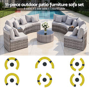 Gardeon 8 Seater Outdoor Sofa Set 11PCS Table Chair Set Garden Rattan Furniture