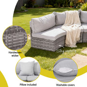 Gardeon 8 Seater Outdoor Sofa Set 11PCS Table Chair Set Garden Rattan Furniture