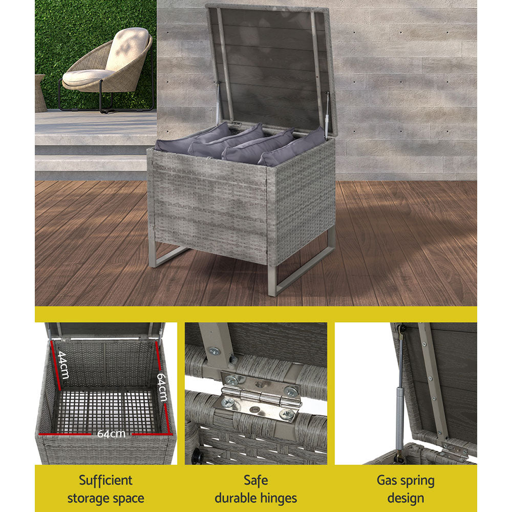 Gardeon 4-Seater Outdoor Sofa Furniture Lounge Set Wicker Setting Grey ODF-SOFA-4PCS-GE-AB