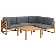 Gardeon 4-Piece Outdoor Sofa Set Wooden Couch Lounge Setting 5PCS ODF-SOFA-5PC-4S-TK-AB