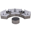 Gardeon 4 Seater Outdoor Sofa Set 7PCS Table Chair Set Garden Rattan Patio Furniture ODF-SOFA-7PC-RTA-GE-ABC