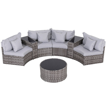 Gardeon 4 Seater Outdoor Sofa Set 7PCS Table Chair Set Garden Rattan Patio Furniture ODF-SOFA-7PC-RTA-GE-ABC
