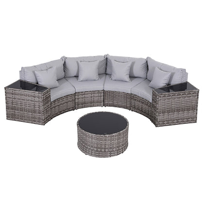 Gardeon 4 Seater Outdoor Sofa Set 7PCS Table Chair Set Garden Rattan Patio Furniture ODF-SOFA-7PC-RTA-GE-ABC