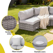 Gardeon 4 Seater Outdoor Sofa Set 7PCS Table Chair Set Garden Rattan Patio Furniture ODF-SOFA-7PC-RTA-GE-ABC
