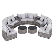 Gardeon 8 Seater Outdoor Sofa Set 14PCS Table Chair Set Rattan Patio Furniture