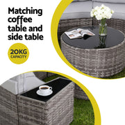 Gardeon 8 Seater Outdoor Sofa Set 14PCS Table Chair Set Rattan Patio Furniture