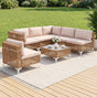 Gardeon 6 Seater Outdoor Sofa Set 7PCS Table Chair Set Garden Rattan Patio Furniture ODF-SOFA-7PCS-RATTAN-BE-ABC