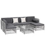 Gardeon 6 Seater Outdoor Sofa Set 7PCS Table Chair Set Garden Rattan Patio Furniture