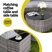 Gardeon 6 Seater Outdoor Sofa Set 9PCS Table Chair Set Garden Rattan Patio Furniture ODF-SOFA-9PC-RTA-GE