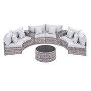 Gardeon 6 Seater Outdoor Sofa Set 9PCS Table Chair Set Garden Rattan Patio Furniture ODF-SOFA-9PC-RTA-GE