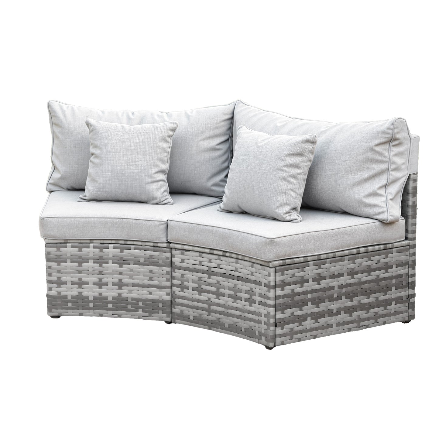 Gardeon 2 PCS Outdoor Sofa Set Rattan Modular Chair Garden Patio Furniture Grey ODF-SOFA-RCHAIRX2-GE