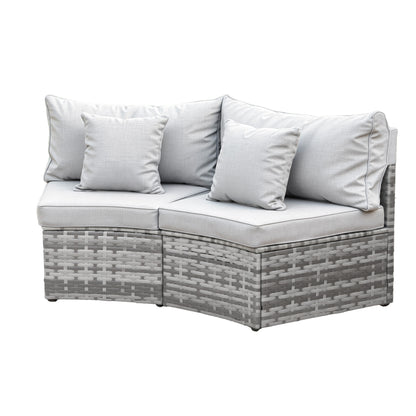 Gardeon 2 PCS Outdoor Sofa Set Rattan Modular Chair Garden Patio Furniture Grey ODF-SOFA-RCHAIRX2-GE