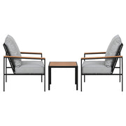 Gardeon 3PC Outdoor Furniture Bistro Set Lounge Setting Chairs Table Patio Black ODF-ST-PLW-3PCS-BK