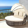 Gardeon Outdoor Day Bed Sun Lounge Setting Wicker Lounger Furniture Patio Beige Set of 3 ODF-SUNBED-180-BE-ABC