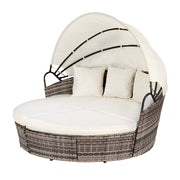 Gardeon Outdoor Day Bed Sun Lounge Setting Wicker Lounger Furniture Patio Beige Set of 3 ODF-SUNBED-180-BE-ABC