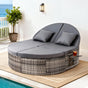 Gardeon Outdoor Day Bed Sun Lounge Setting Wicker Lounger Patio Furniture w/ Retractable Side Tray ODF-SUNBED-BS22-GE-AB