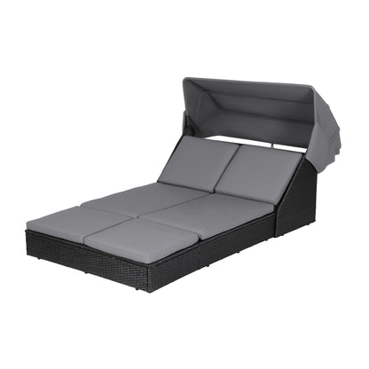 Gardeon Outdoor Day Bed Sun Lounge Setting Wicker Lounger Patio Furniture ODF-SUNBED-BS23-BK-AB