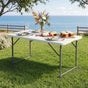 Gardeon 123cm Folding Table Portable Fold-in-Half with Handle Camping Picnic Adjustable Height