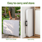 Gardeon 180cm Folding Table Portable Fold-in-Half with Handle Camping Picnic ODF-TB-HDPE-180CM