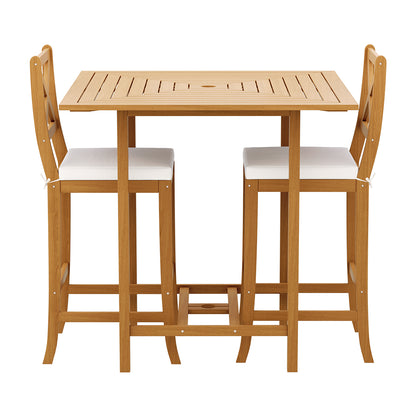 Gardeon 5-Piece Outdoor Bar Set Acacia Wood Bistro Patio Table Stools ODF-V-BT-TK-AB