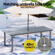 Gardeon Outdoor Dining Set 5 Piece Wooden Table Chairs Setting Grey ODF-V-DINING-GR-ABC