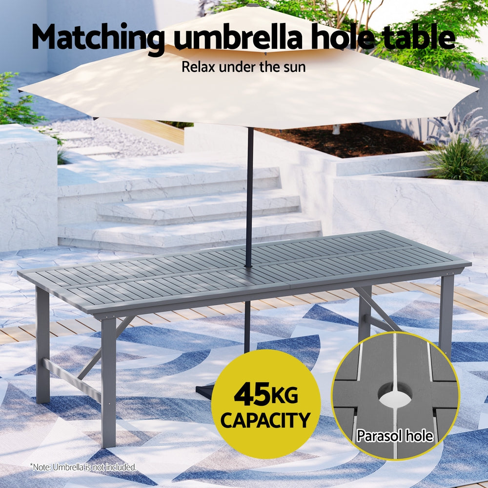 Gardeon Outdoor Dining Set 5 Piece Wooden Table Chairs Setting Grey ODF-V-DINING-GR-ABC