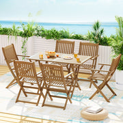 Gardeon Outdoor Dining Set 7 Piece Wooden Table Chairs Setting Foldable ODF-V-DINING02-TK-ABCD