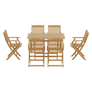 Gardeon Outdoor Dining Set 7 Piece Wooden Table Chairs Setting Foldable ODF-V-DINING02-TK-ABCD