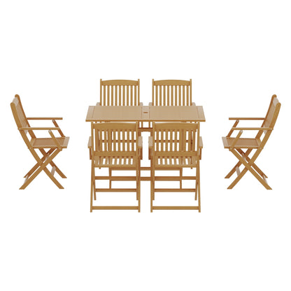 Gardeon Outdoor Dining Set 7 Piece Wooden Table Chairs Setting Foldable ODF-V-DINING02-TK-ABCD