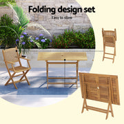 Gardeon Outdoor Dining Set 7 Piece Wooden Table Chairs Setting Foldable ODF-V-DINING02-TK-ABCD