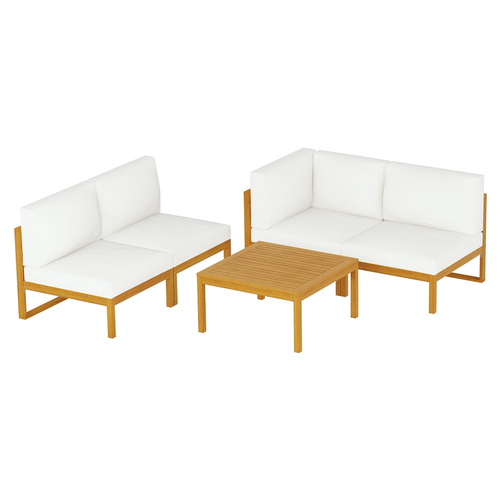 Gardeon 4-Seater Outdoor Sofa Set Wooden Lounge Setting 5PCS ODF-V-SOFA-TK-ABCDE