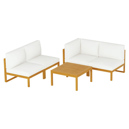 Gardeon 4-Seater Outdoor Sofa Set Wooden Lounge Setting 5PCS ODF-V-SOFA-TK-ABCDE