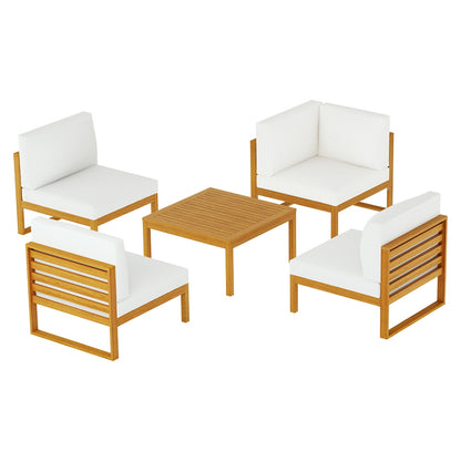 Gardeon 4-Seater Outdoor Sofa Set Wooden Lounge Setting 5PCS ODF-V-SOFA-TK-ABCDE