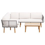 Gardeon 5-Seater Outdoor Sofa Set Wooden Lounge Setting Aluminum ODF-V-SOFA02-TK-ABCD