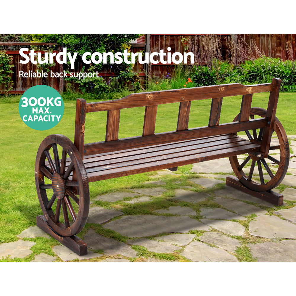 Gardeon Outdoor Garden Bench Wooden 3 Seater Wagon Chair Lounge Patio Furniture ODF-WAGON-3S-V-CC