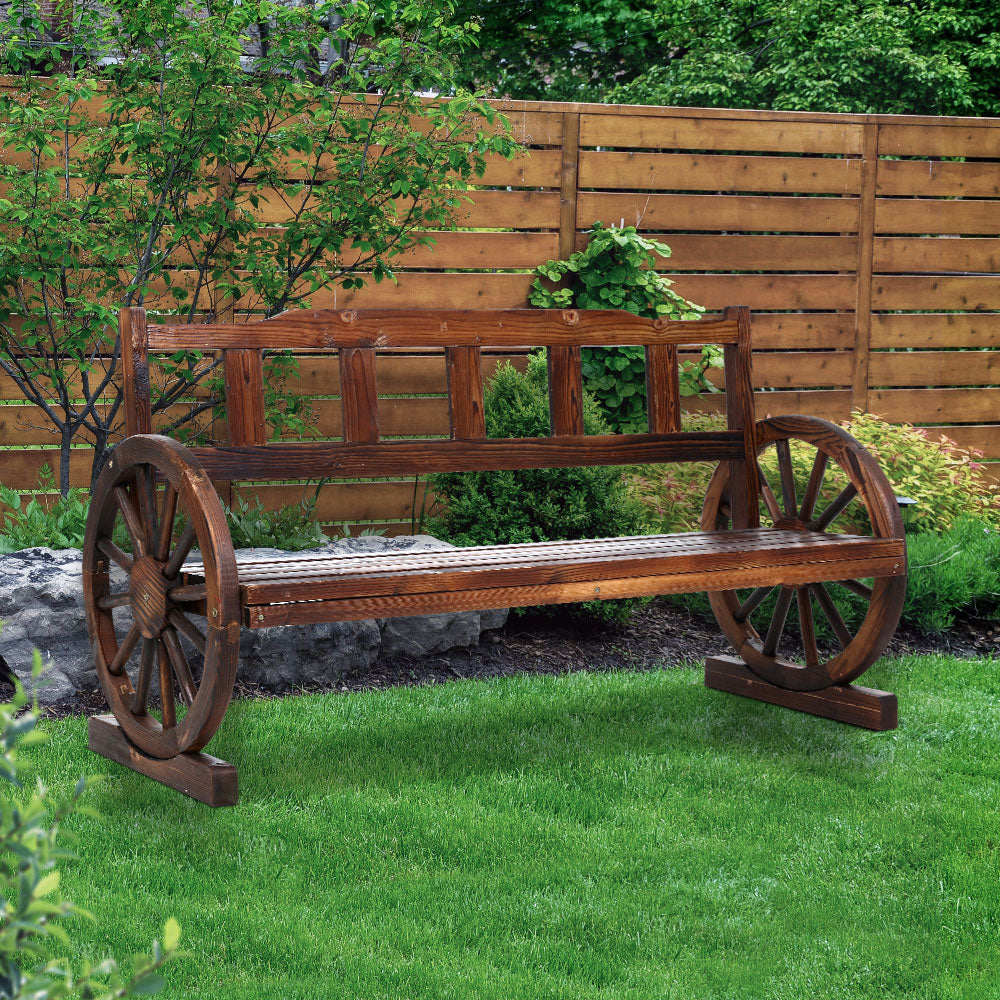 Gardeon Outdoor Garden Bench Wooden 3 Seater Wagon Chair Lounge Patio Furniture ODF-WAGON-3S-V-CC