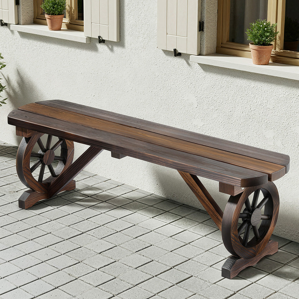 Gardeon Outdoor Garden Bench Seat Wooden Patio Furniture Wagon Dining Chair ODF-WAGON-NBR-CC